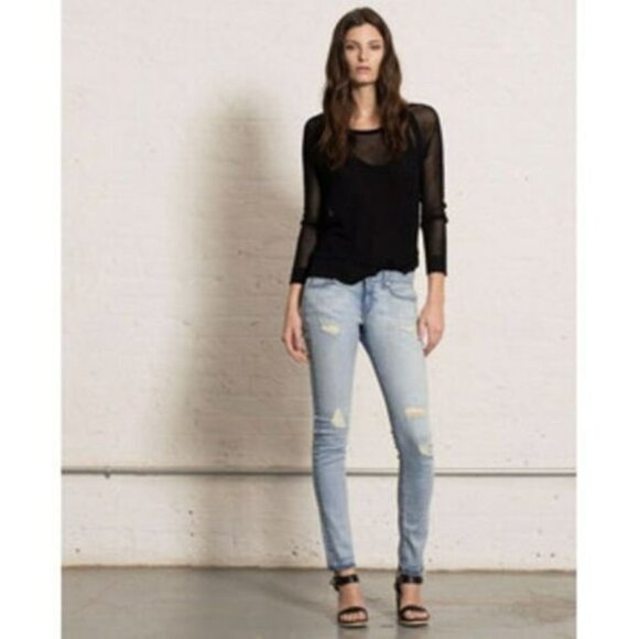 Rag & Bone/Jean Bromley Destroyed Slim Jeans - Picture 2 of 13